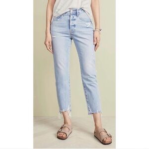 Frame Denim Le Jane Cropped Distressed Denim